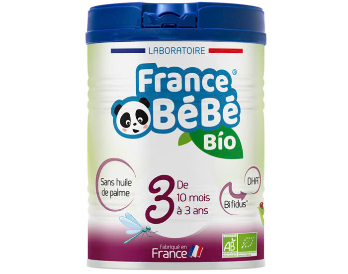 SỮA BỘT HỮU CƠ FRANCE BÉBÉ CHO BÉ TỪ 10 ĐẾN 36 THÁNG TUỔI - 800G